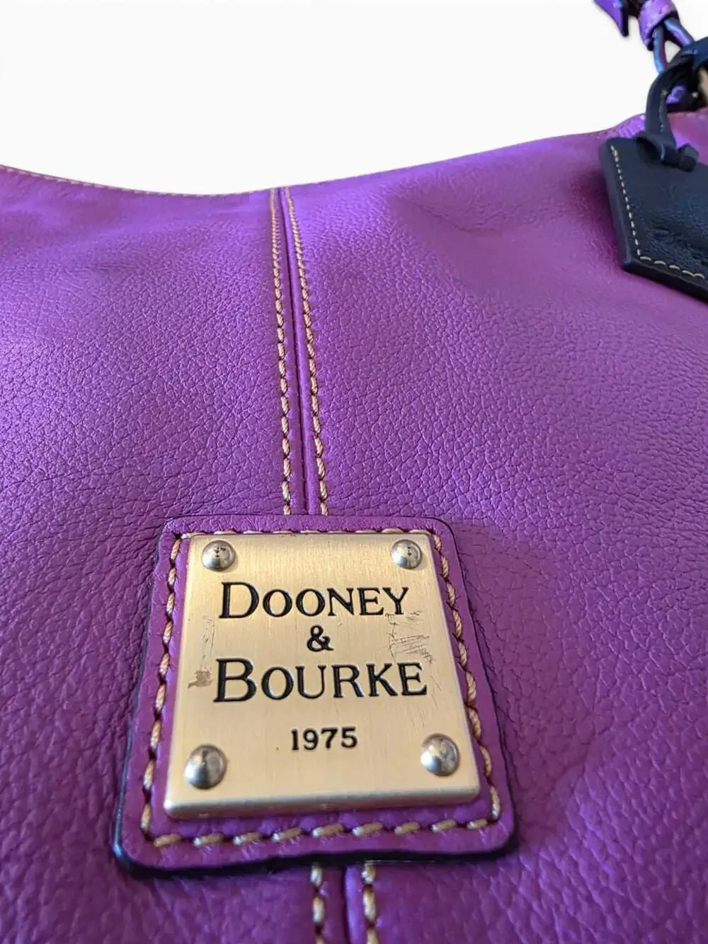 Dooney & Bourke Sophie Pebble Leather Hobo Bag Pink Black Colorblock Tassel